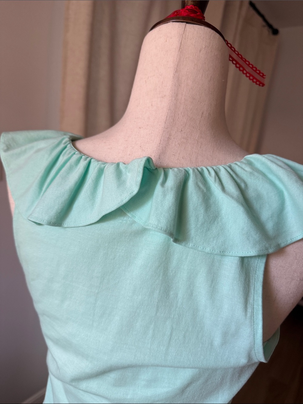Lilly Pulitzer Mint Ruffle Scoop Neck Tank - Picture 3 of 4